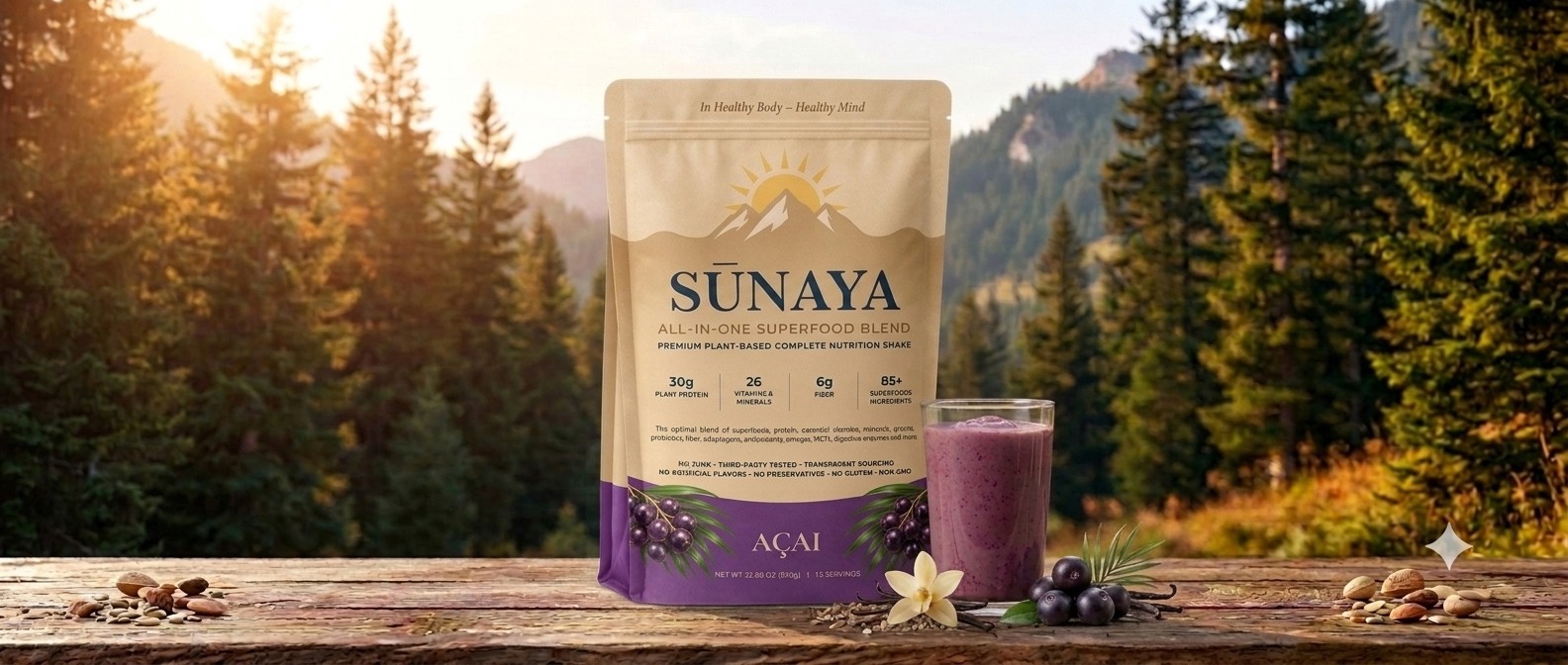 Sunaya packaging vanila flavor with nature background
